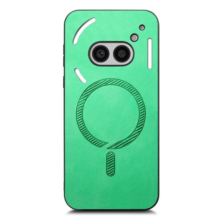 Funda Trasera Magnética de PU para Teléfono 2A Retro Magsafe (Verde)