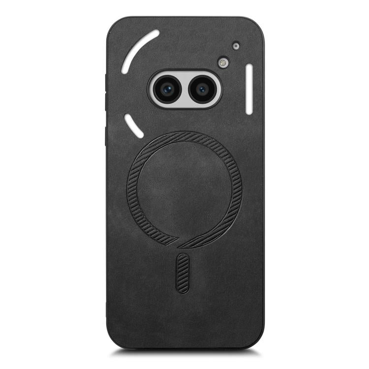 Funda Trasera Magnética de PU para Teléfono 2A Retro Magsafe (Negro)