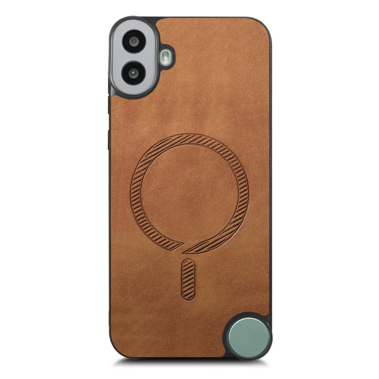 Funda Trasera Magnética PU para Teléfono cmf Phone 1 Retro Magsafe (Marrón)