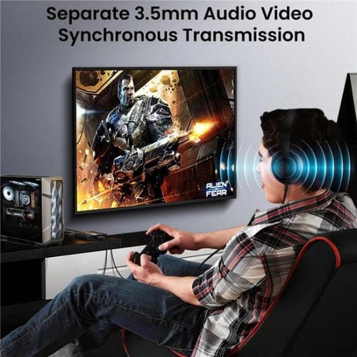 Extractor de Audio FD 1X2 4K 144Hz Divisor DisplayPort 1.4 Concentrador MST Doble DisplayPort Enchufe UE