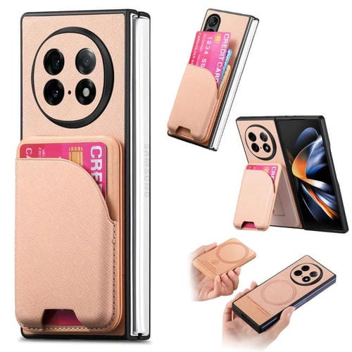 Funda Magnética para Oppo Find N5, de Piel y Sarga, con TaRJetero (Rosa)