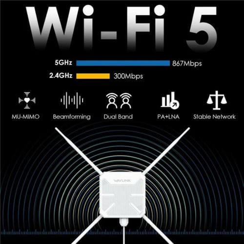 Repetidor AP WAVLINK WN588HA2, amplificador de señal WiFi, extensor WiFi de doble banda AC1200, enchufe: UE