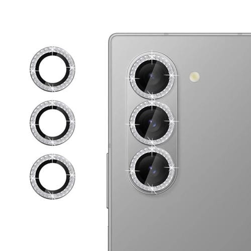 Protector de lente de cámara individual Kalebol con anillo de diamante para Samsung Galaxy Z Fold7 5G (plateado)