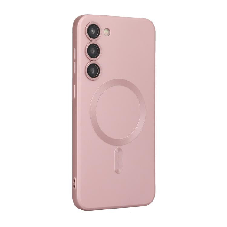 ENKAY - Funda de TPU mate MagSafe con película para lente para Samsung Galaxy S23 5G (rosa)