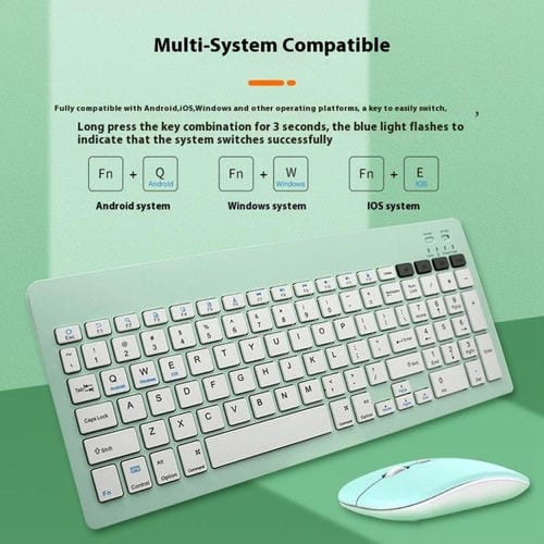 Teclado inalámbrico Bluetooth 2858+030 con ratón silencioso 800/1200/1600 DPI (Blanco)