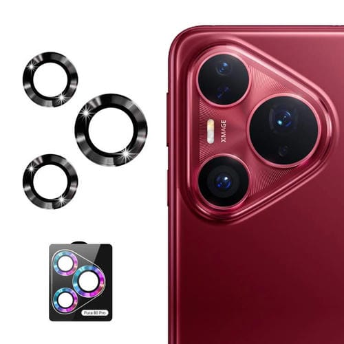 Película de vidrio templado ENKAY 9H para lente trasera de Huawei Pura 80 Pro / Pro+ / Ultra (negro)