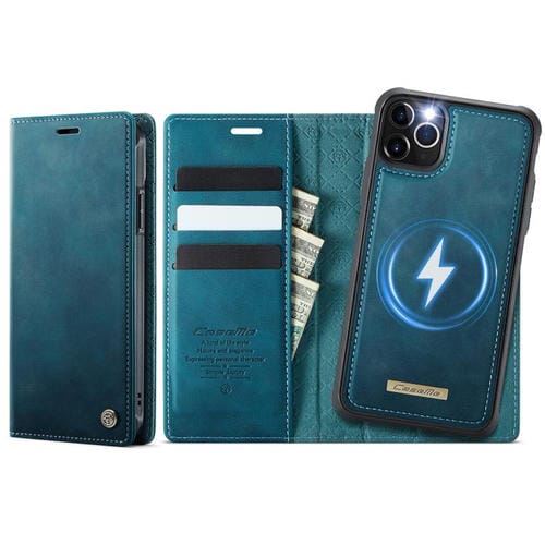 Funda de cuero desmontable CaseMe C49 MagSafe con bloqueo RFID para iPhone 11 Pro (verde)