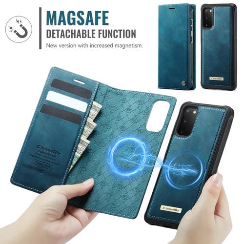 Funda de cuero desmontable con bloqueo RFID magnético CaseMe C49 para Samsung Galaxy S20 (verde)