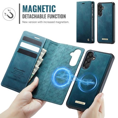 Funda de cuero desmontable con bloqueo RFID magnético CaseMe C49 para Samsung Galaxy A55/A35 5G (verde)