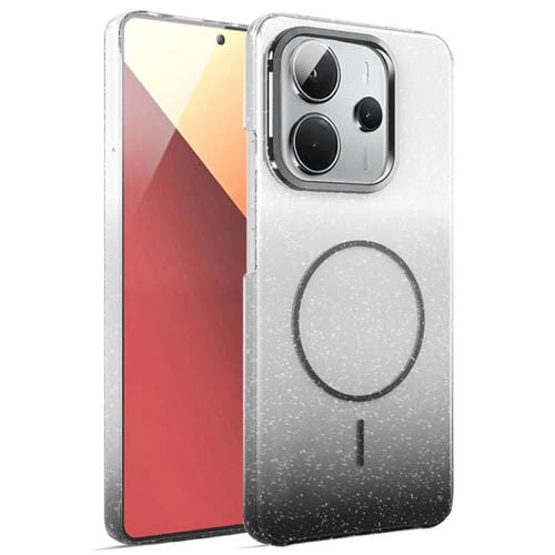 Funda MagSafe a prueba de golpes para Redmi Note 14 4G Global, 163,25 mm, con purpurina dorada y degradado (negro)