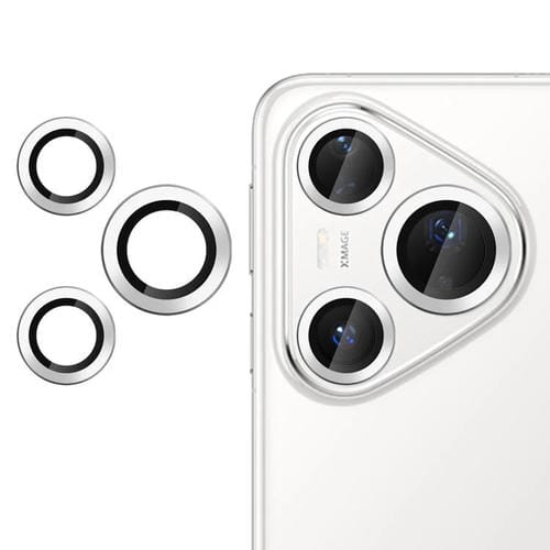 Película de vidrio templado Kalebol para Huawei Pura 80 Pro/Pro+, ultrafina y sin parpadeo, para lente de cámara individual (plateada)