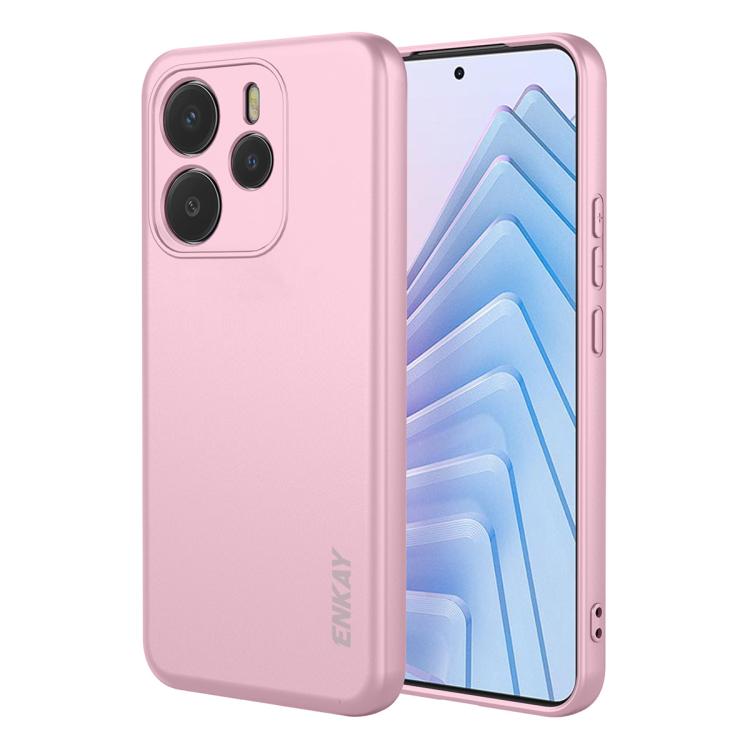 Funda ENKAY de silicona líquida suave y a prueba de golpes para Redmi Note 14 4G (164 mm) (rosa)