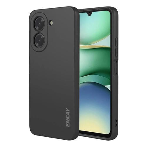 Funda ENKAY de silicona líquida suave y a prueba de golpes para Redmi A5 4G (171 mm) (negra)