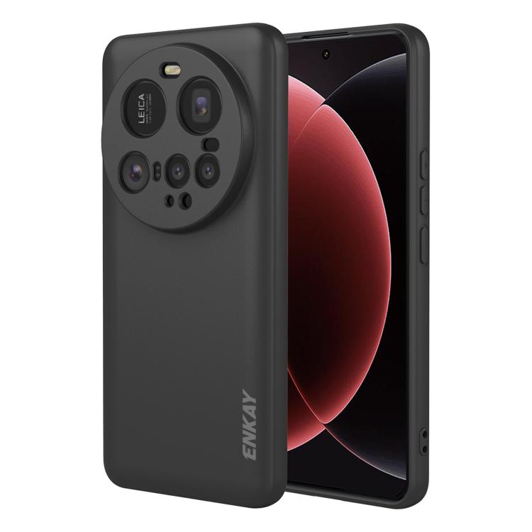ENKAY - Funda de silicona líquida suave y a prueba de golpes para Xiaomi 15 Ultra (negra)
