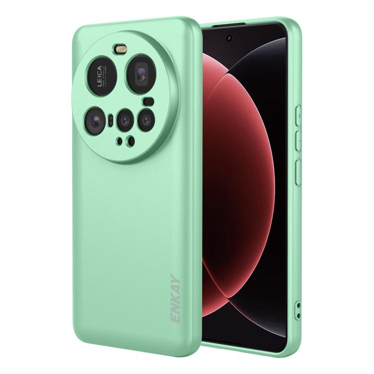ENKAY - Funda de silicona líquida suave y a prueba de golpes para Xiaomi 15 Ultra (verde claro)