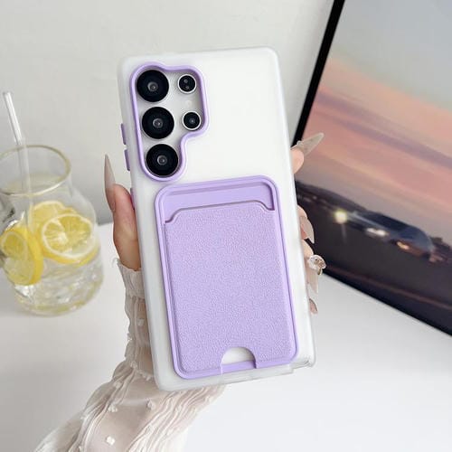 Funda de cuero con textura para Samsung Galaxy S25 Ultra 5G, a prueba de golpes (morado)