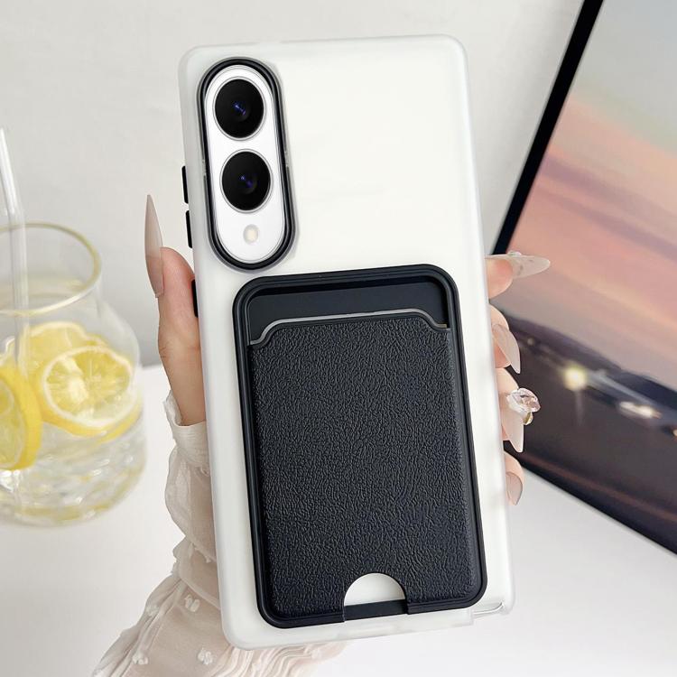 Funda de cuero con textura para Samsung Galaxy S25 Edge 5G, a prueba de golpes (negra)