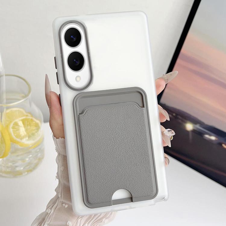Funda de cuero con textura para Samsung Galaxy S25 Edge 5G, a prueba de golpes (gris)