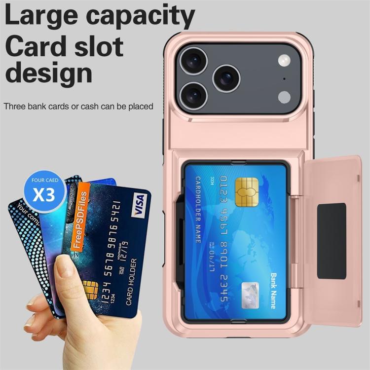 Funda abatible para iPhone 17 Pro Max con tarjetero Kalebol, a prueba de golpes (gris)
