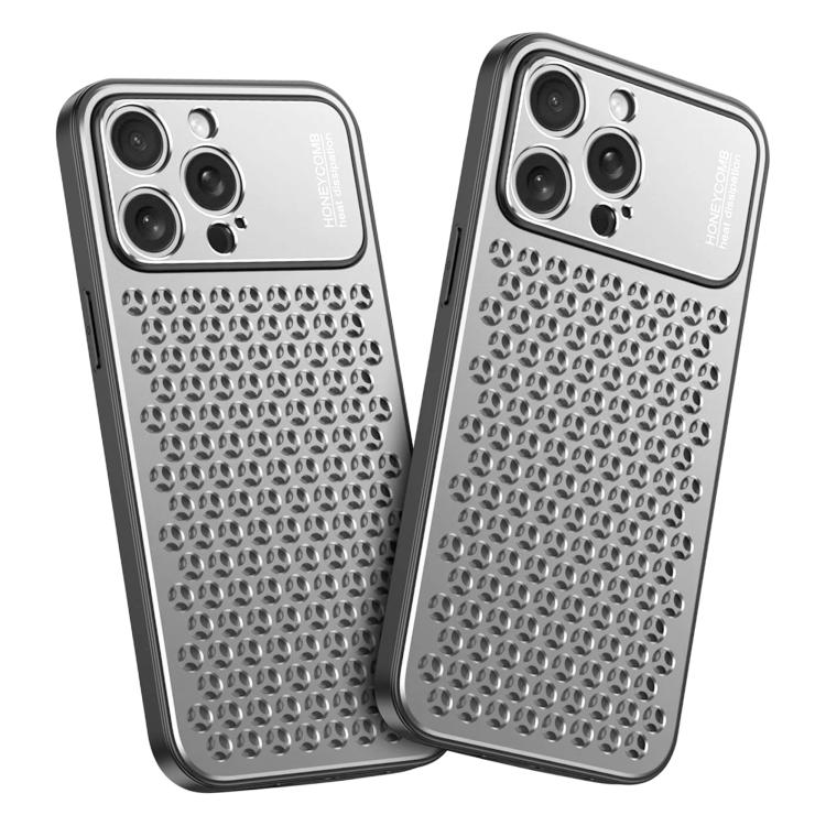 Funda metálica transpirable y refrescante Kalebol para iPhone 16 Pro (plateada)
