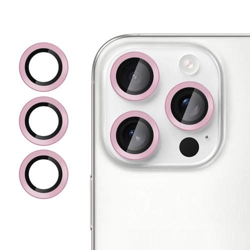 For iPhone 15 Pro Kalebol No Flicker Ultra-Thin Individual Camera Lens Tempered Glass Film(Pink)