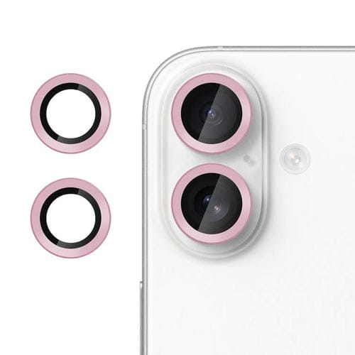 For iPhone 16 Kalebol No Flicker Ultra-Thin Individual Camera Lens Tempered Glass Film(Pink)