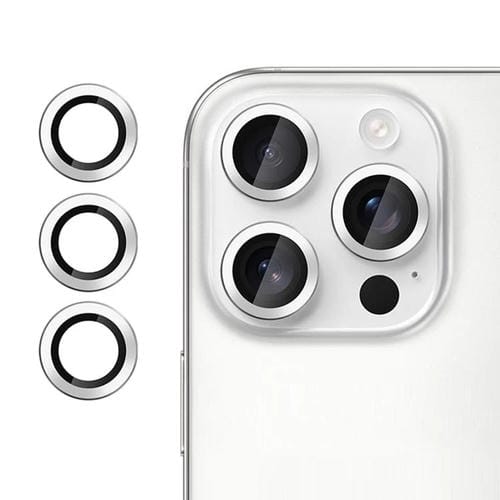 For iPhone 16 Pro Max Kalebol No Flicker Ultra-Thin Individual Camera Lens Tempered Glass Film(Silver)
