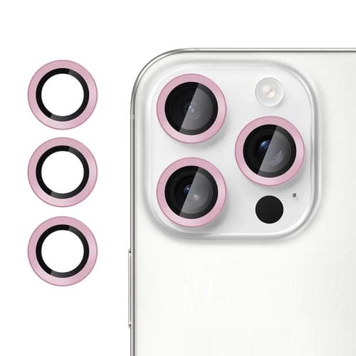 For iPhone 16 Pro Max Kalebol No Flicker Ultra-Thin Individual Camera Lens Tempered Glass Film(Pink)