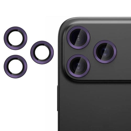 Película de vidrio templado Kalebol para iPhone 17 Pro, ultrafina, sin parpadeo, para lente de cámara individual (morado oscuro)