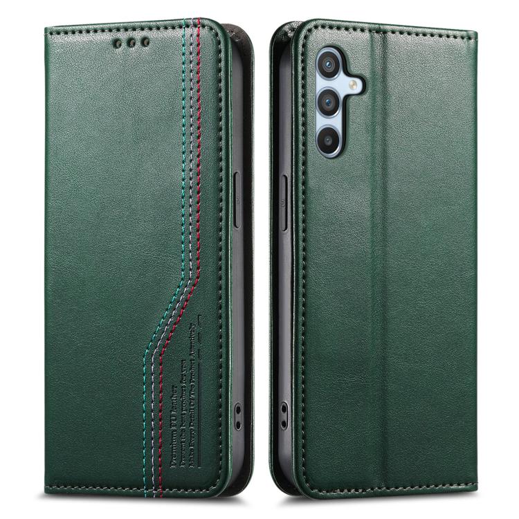 Funda de cuero con correa elåstica y ventosa magnética para Samsung Galaxy A54 5G (verde)