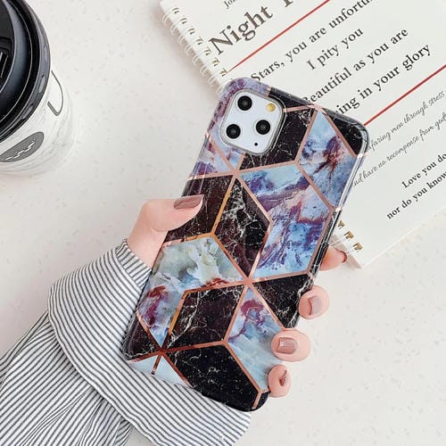 Funda para Teléfono Móvil iPhone 11 TPU Patrón Geométrico Mosaico Mårmol (Negro)