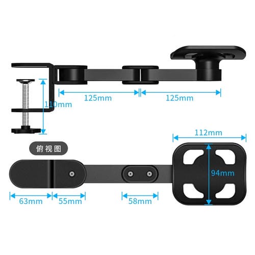 Soporte de Mano para Computadora Vaydeer Tj2011 Mouse Pad Metal Brazo Voladizo Pulsera Pad (Negro)