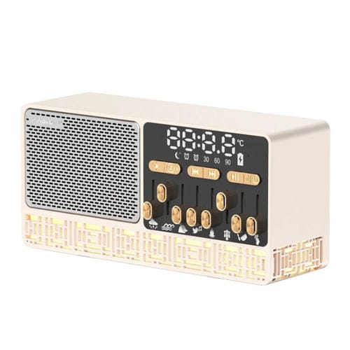 Altavoz Bluetooth Manovo V1 Desktop Ruido Ayuda Reloj De Alarma (Oro)