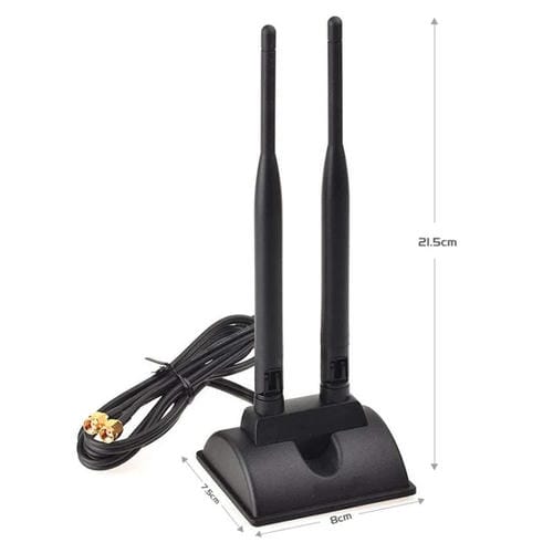 Antena WIFI PCI-E 2.4Ghz 5Ghz 6Dbi Succión Magnética para Tarjeta de Red WIFI