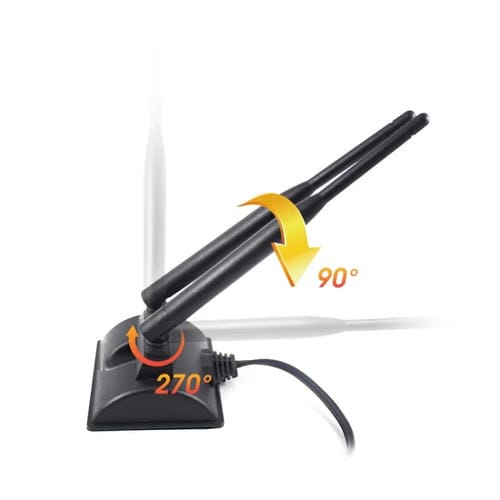 Antena WIFI PCI-E 2.4Ghz 5Ghz 6Dbi Succión Magnética para Tarjeta de Red WIFI