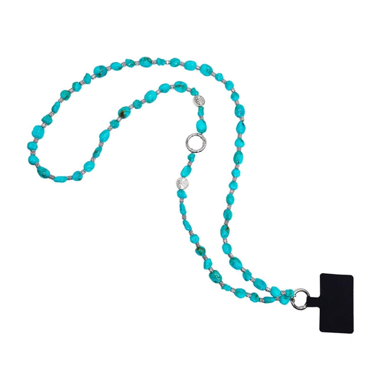 Cadena para Teléfono Móvil Bandolera con Colgante de Cuentas Imitación Turquesa (118 cm)