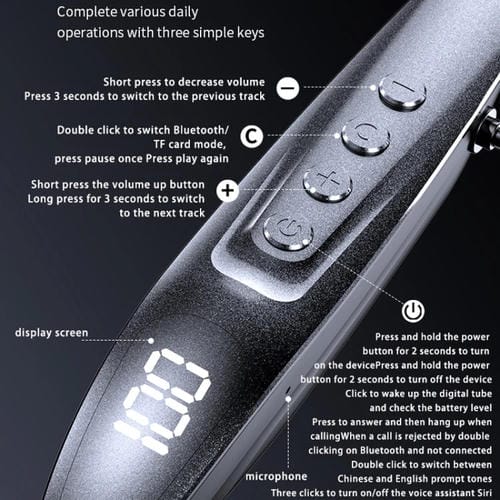 Auriculares Bluetooth M518P Para Correr Colgantes Cuello Modo Espera Prolongado (Azul)