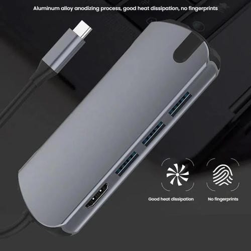 Estación de Acoplamiento USB-C 8 en 1 con Puerto Gigabit Ethernet y HDMI 4K 60 Hz