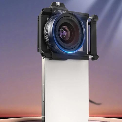 Lente Macro Apexel Apl-Zm100 Enfoque Fijo 10X-20X para Teléfono Celular (Negro)