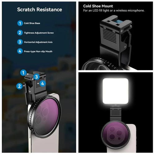 Filtro Fotográfico Apexel Apl-67Cpl para Teléfono Móvil con Lente Reductora de Luz Ajustable (67mm)