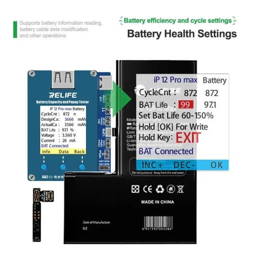 Battery Status Tester Relife Xa2 Pro Efficiency Control Wireless without Popup Window