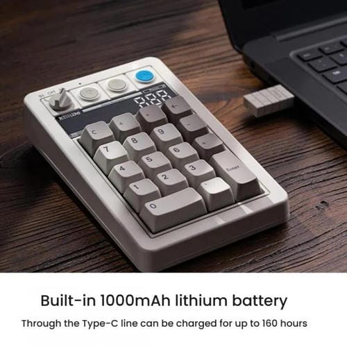 Teclado Numérico Mecánico 8Bitdo Retro18 para Ordenador con Conexión Trimodo 2 En 1 (Gris)