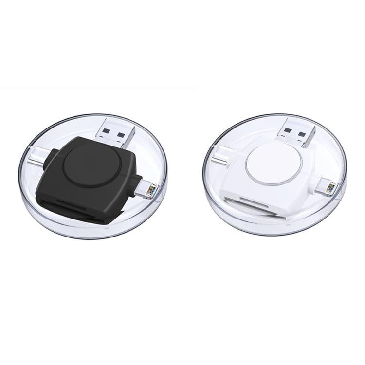 Lector de Tarjetas Multifunción 6 en 1 USB-A a USB-C Tipo-C Micro USB (Blanco)