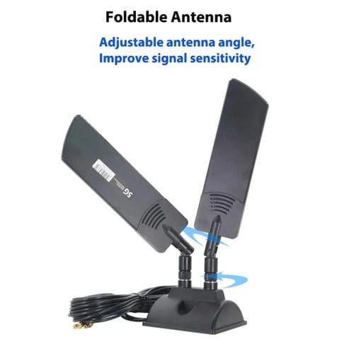 Antena Externa para Enrutador 5G TS9 42 dBi Amplificador de Señal WIFI de Largo Alcance para Exteriores (Blanco)