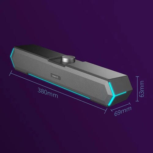 Altavoz con Cable para Computadora de Escritorio Havit M19 con Iluminación RGB (Negra)