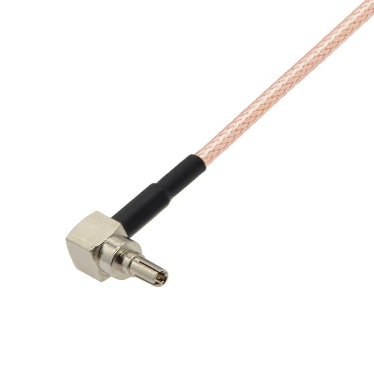 Cable Coaxial RF 10 cm con Conector Macho F Recto a Macho CRC9 90 Grados Cable Puente RG316