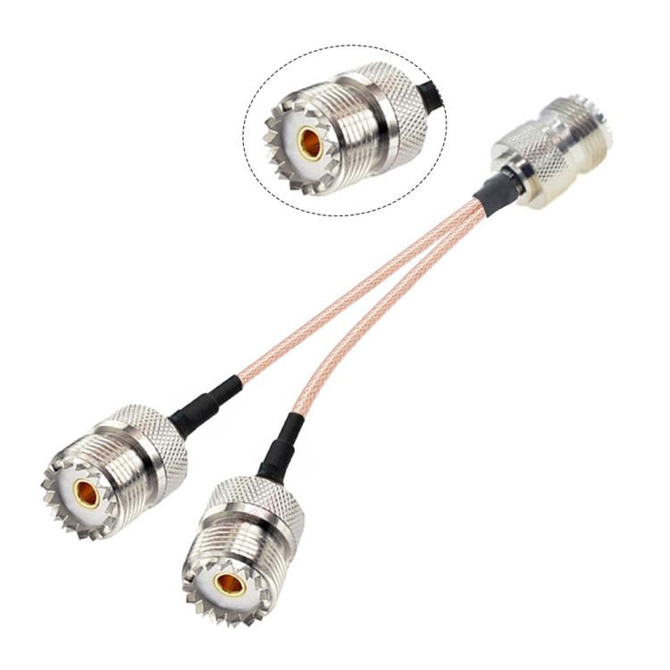 Adaptador de Conector Hembra UHF 30 cm a Hembra 2,5 mm 1 en 2 Tipo Y PL-259 a SO239 Coaxial RG316