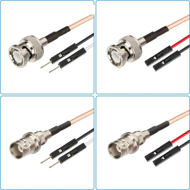 Cable Adaptador Extensión Prueba RF BNC Hembra a Doble Dupont Hembra RG316 0,3 m