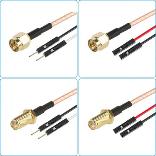 Cable Adaptador de Extensión de Prueba RF RG316 SMA Hembra a Macho Doble Dupont 0,5 m