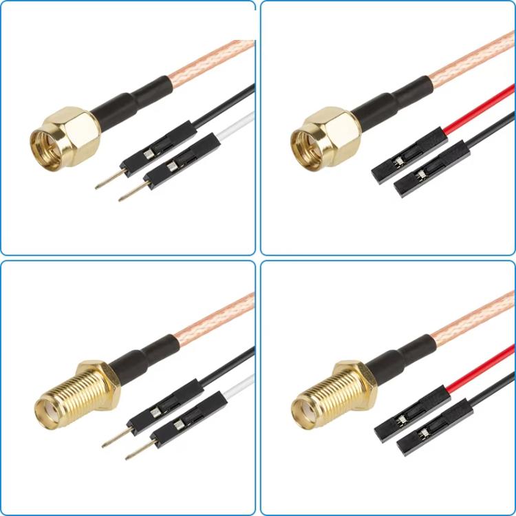 Cable Adaptador de Extensión de Prueba RF RG316 SMA Hembra a Macho Doble Dupont 0,3 m